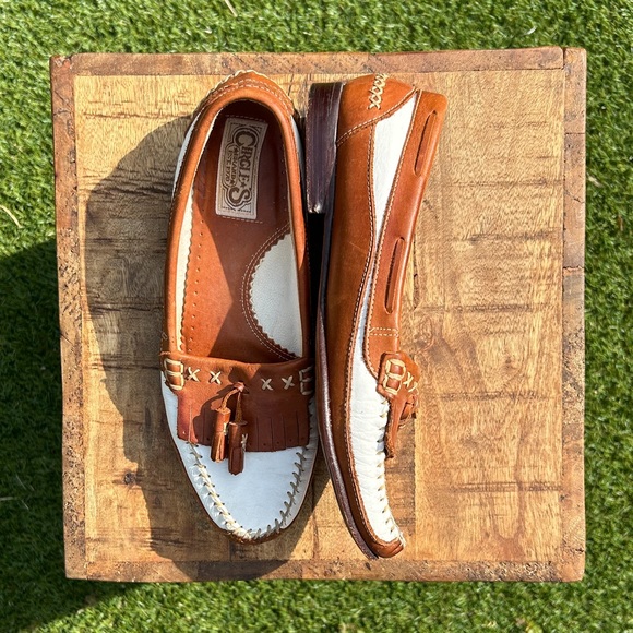 Chloe Brown and White Loafers - Picture 1 of 5